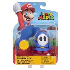 Jakks Pacific Super Mario Blue Shy Guy w/ Gold Coin Nintendo Action Figure New